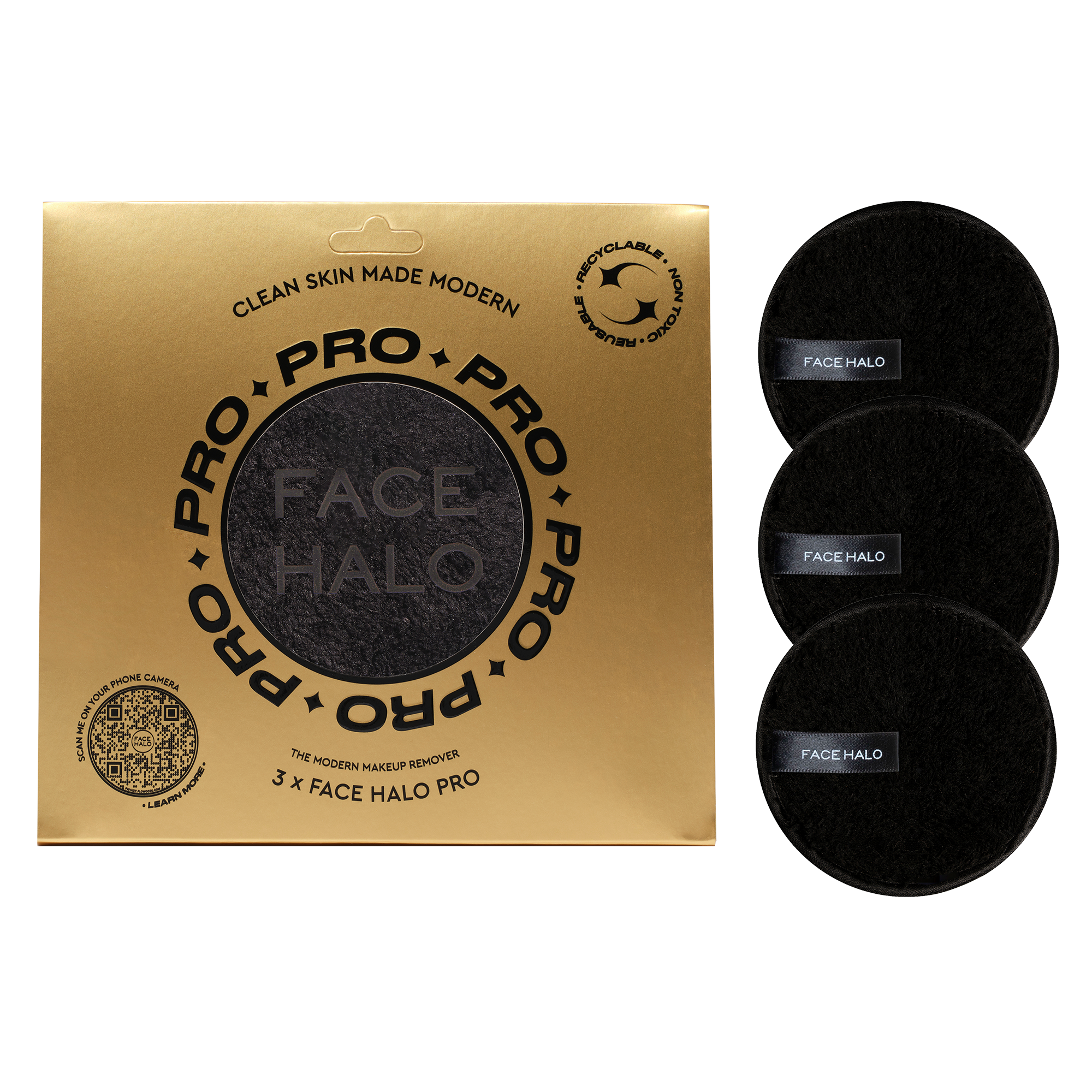 Face Halo Pro - Eco Friendly Makeup Remover - Pack of 3